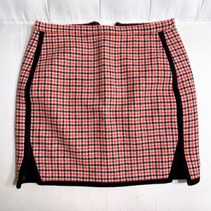 J. Crew Navy/Red Wool-Blend Skirt